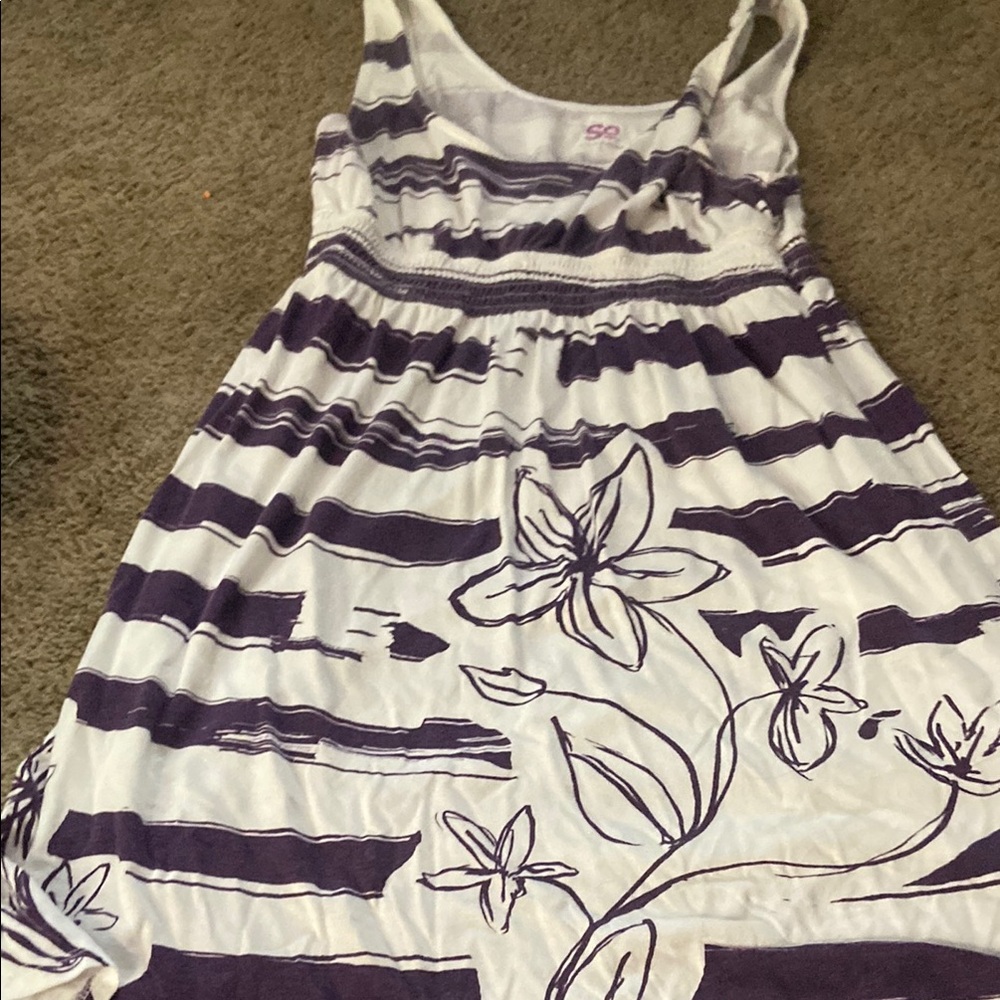 SO Kids Casual Dress - Purple and White